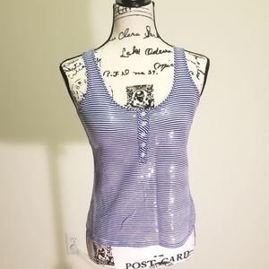 Calvin Klein blue and white striped tank top